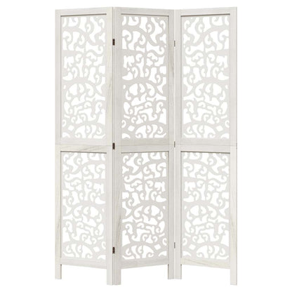 Divisorio Ambienti 3Pannelli Bianco Legno Massello di Paulownia