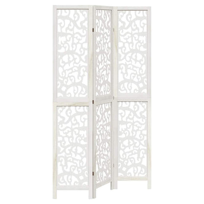 Divisorio Ambienti 3Pannelli Bianco Legno Massello di Paulownia