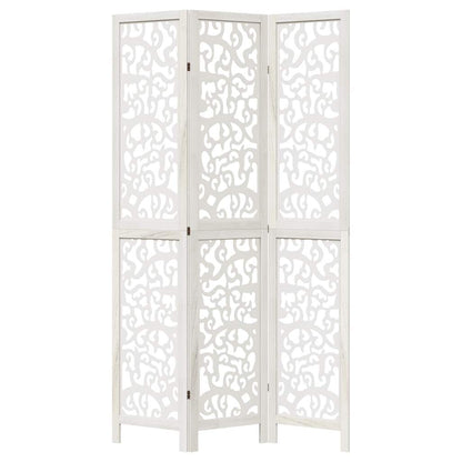 Divisorio Ambienti 3Pannelli Bianco Legno Massello di Paulownia