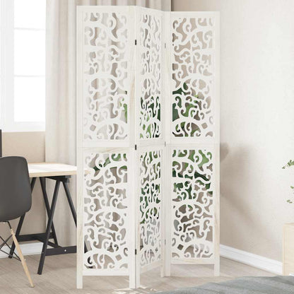 Divisorio Ambienti 3Pannelli Bianco Legno Massello di Paulownia