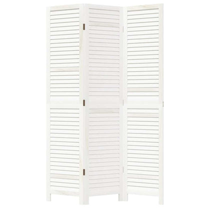 Divisorio Ambienti 3Pannelli Bianco Legno Massello di Paulownia