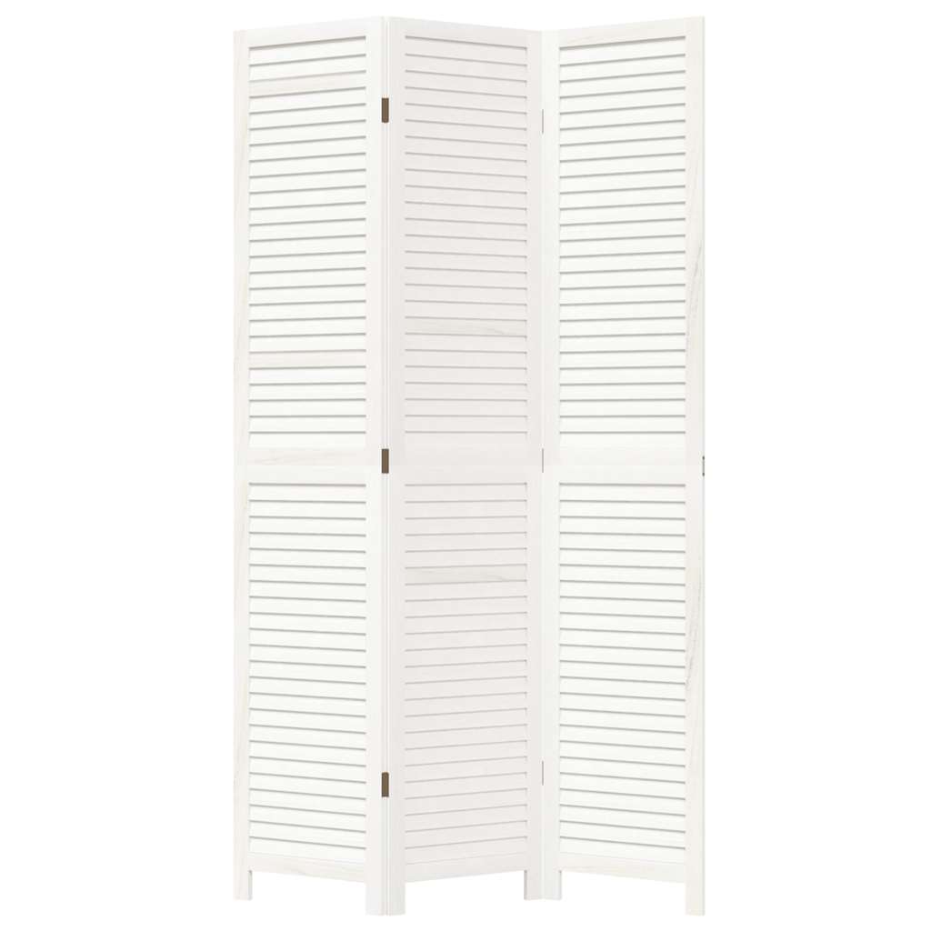 Divisorio Ambienti 3Pannelli Bianco Legno Massello di Paulownia