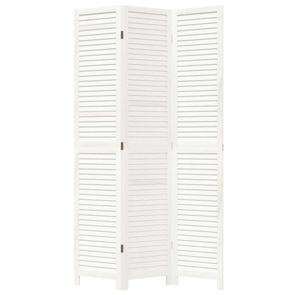 Divisorio Ambienti 3Pannelli Bianco Legno Massello di Paulownia