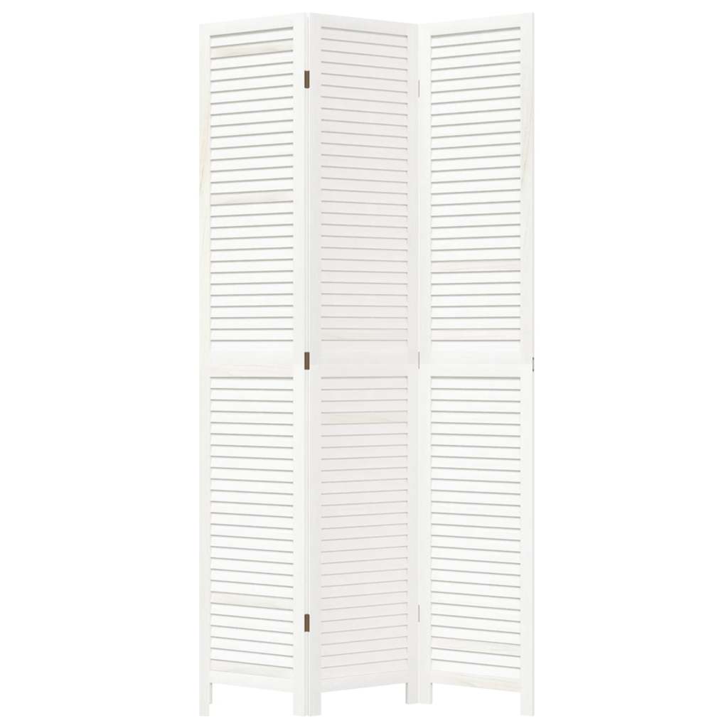 Divisorio Ambienti 3Pannelli Bianco Legno Massello di Paulownia