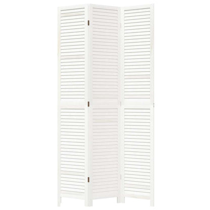 Divisorio Ambienti 3Pannelli Bianco Legno Massello di Paulownia
