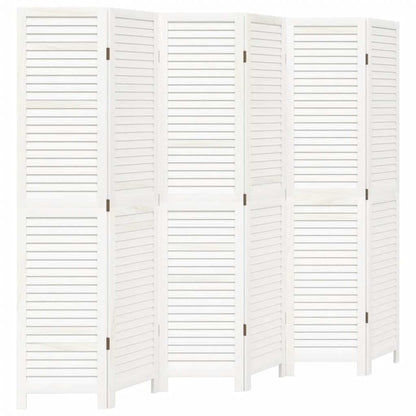 Divisorio Ambienti 6Pannelli Bianco Legno Massello di Paulownia