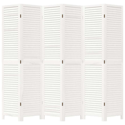 Divisorio Ambienti 6Pannelli Bianco Legno Massello di Paulownia