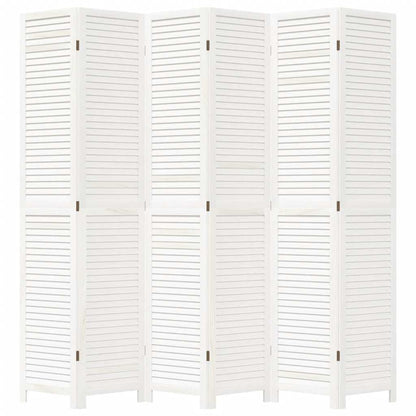 Divisorio Ambienti 6Pannelli Bianco Legno Massello di Paulownia