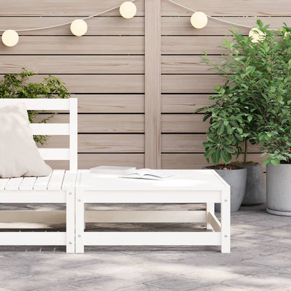 Poggiapiedi da Giardino 70x70x30 cm Legno Massello Pino Bianco