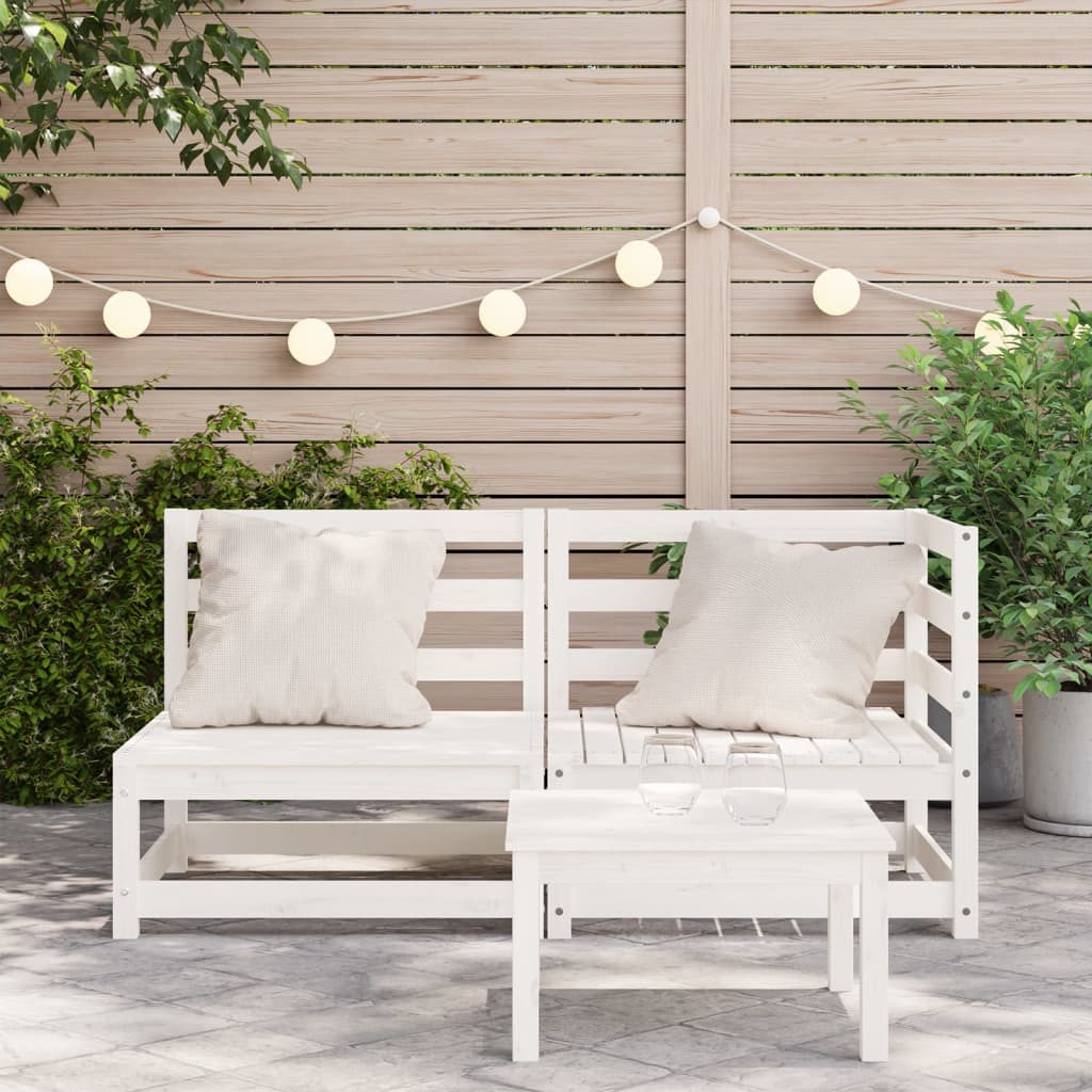 Divano da Giardino a 2 Posti in Legno Massello di Pino Bianco