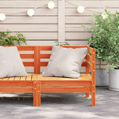 Divano Angolare da Giardino Marrone Cera in Legno Massello Pino