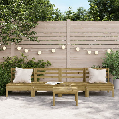 Divani Senza Braccioli da Giardino 4pz Legno di Pino Impregnato