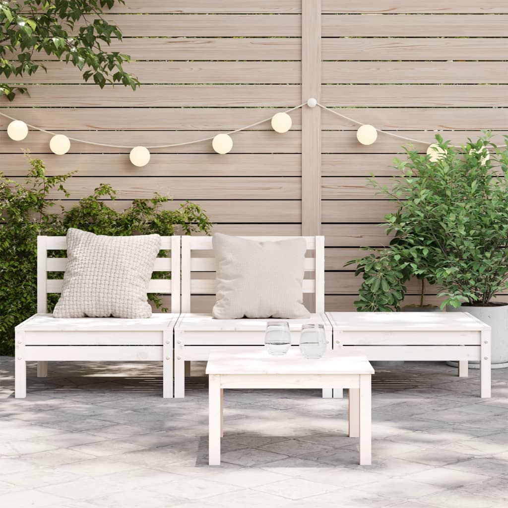 Divano da Giardino a 3 Posti in Legno Massello di Pino Bianco