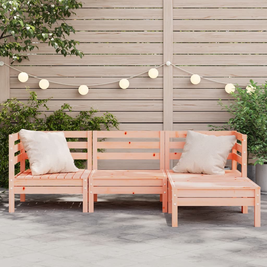 Divano Giardino 3 Posti con Poggiapiedi Legno Massello Douglas