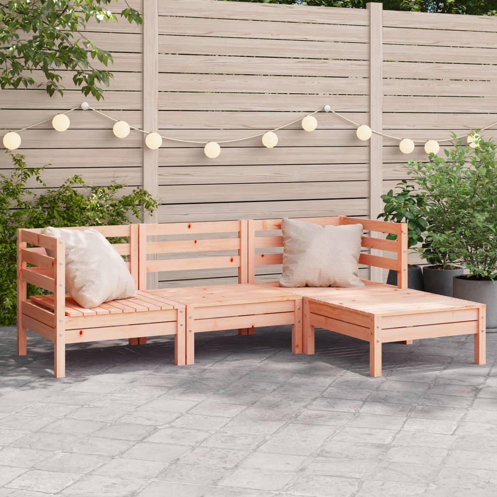 Divano Giardino 3 Posti con Poggiapiedi Legno Massello Douglas