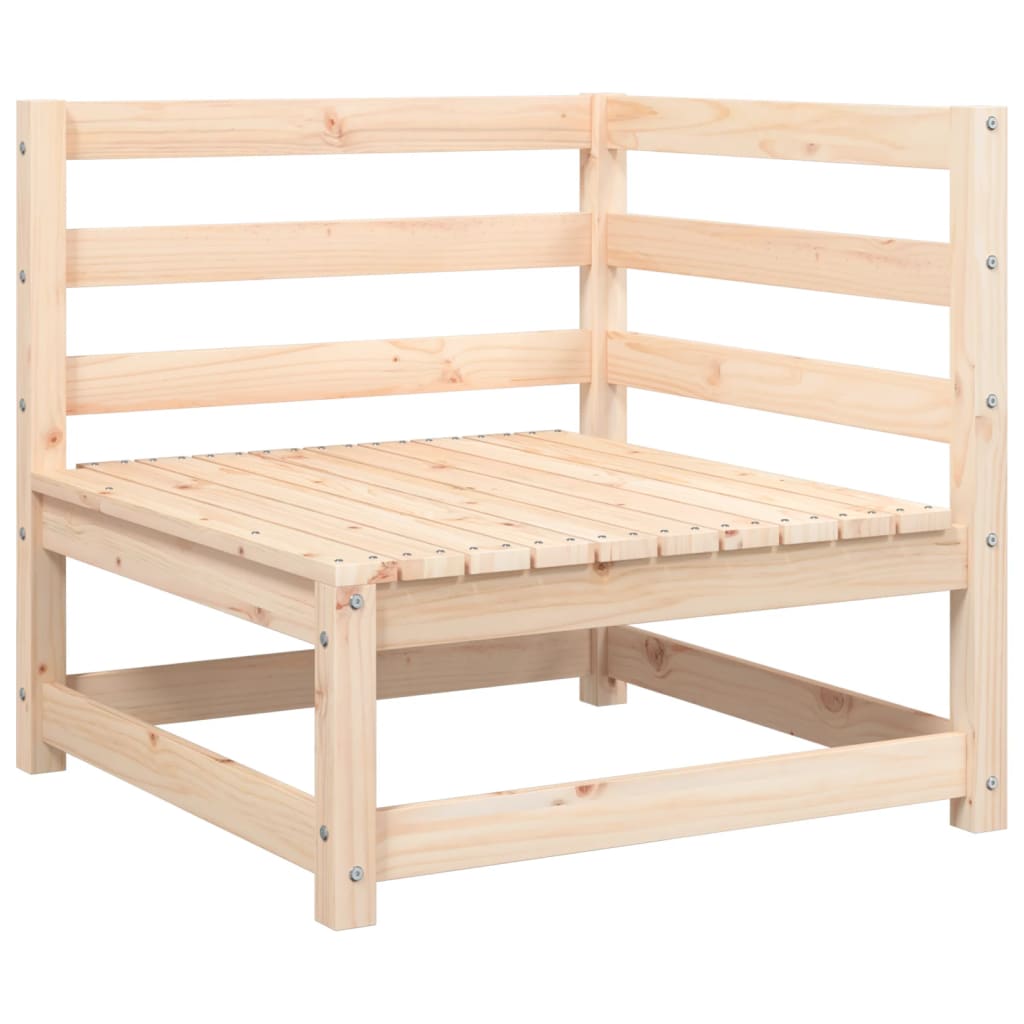 Divano Angolare da Giardino con Cuscini Legno Massello di Pino