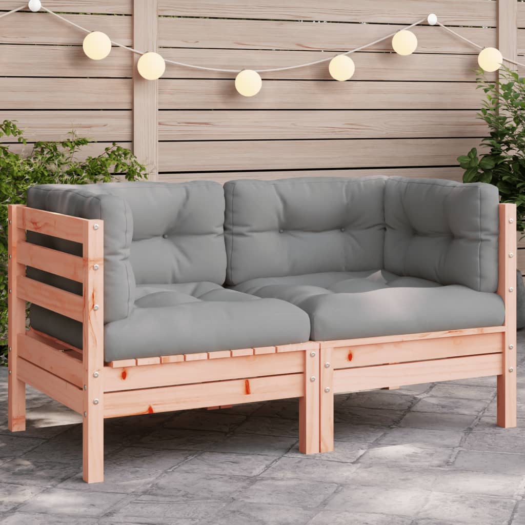 Divano Angolare da Giardino con Cuscini Legno Massello Douglas