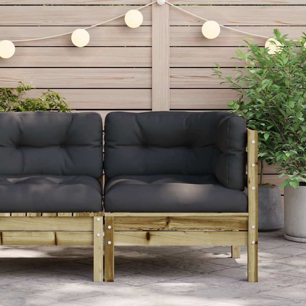 Divano Angolare da Giardino con Cuscini Legno Impregnato Pino