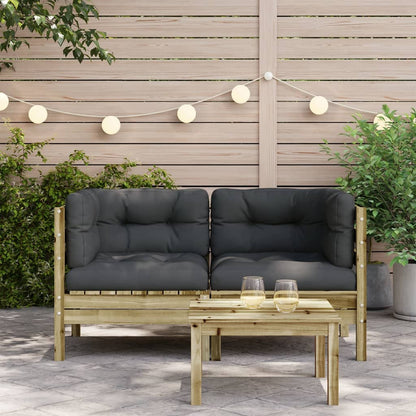 Divani Angolari da Giardino Cuscini 2pz Legno Impregnato Pino
