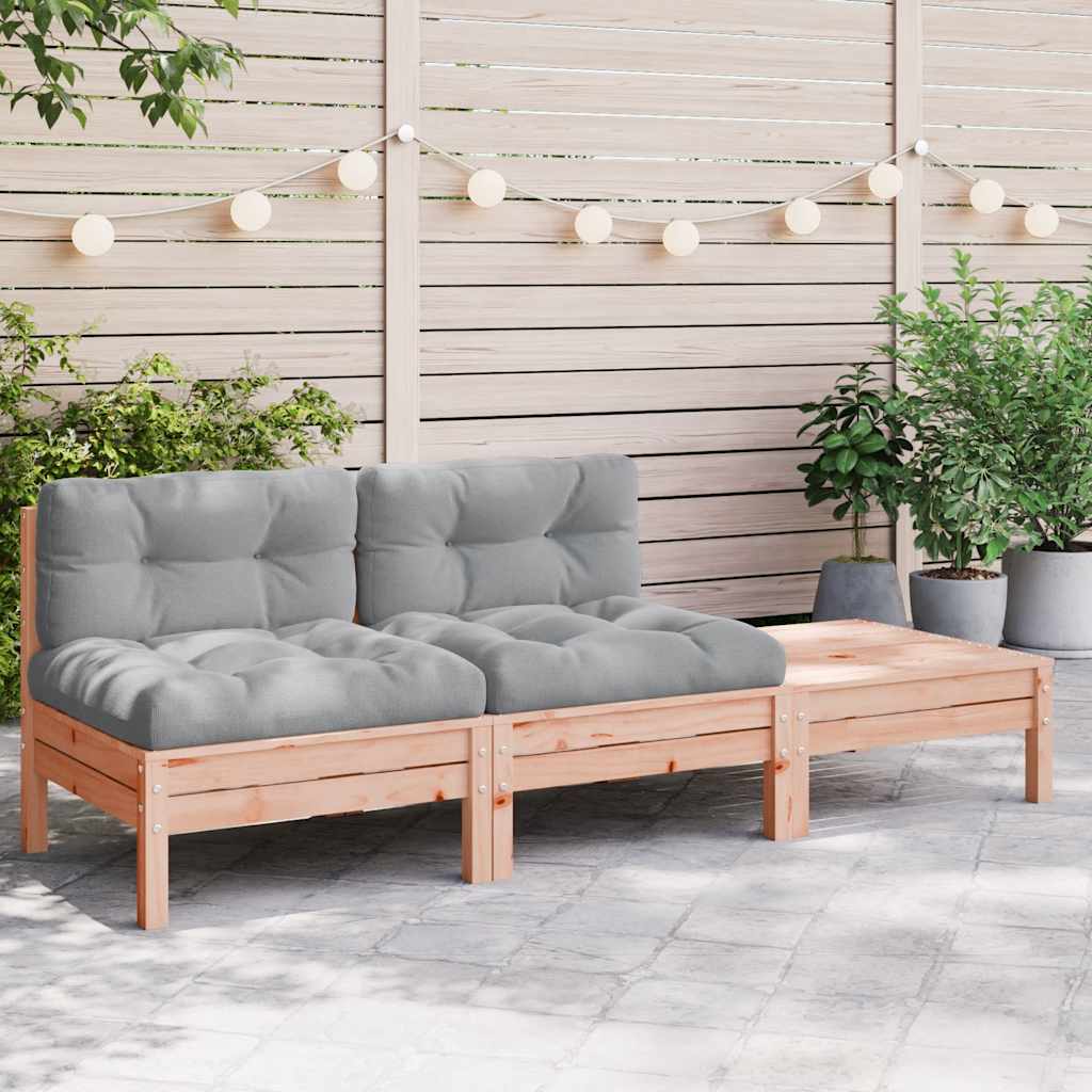 Divano da Giardino con Cuscini e Poggiapiedi 2 Posti