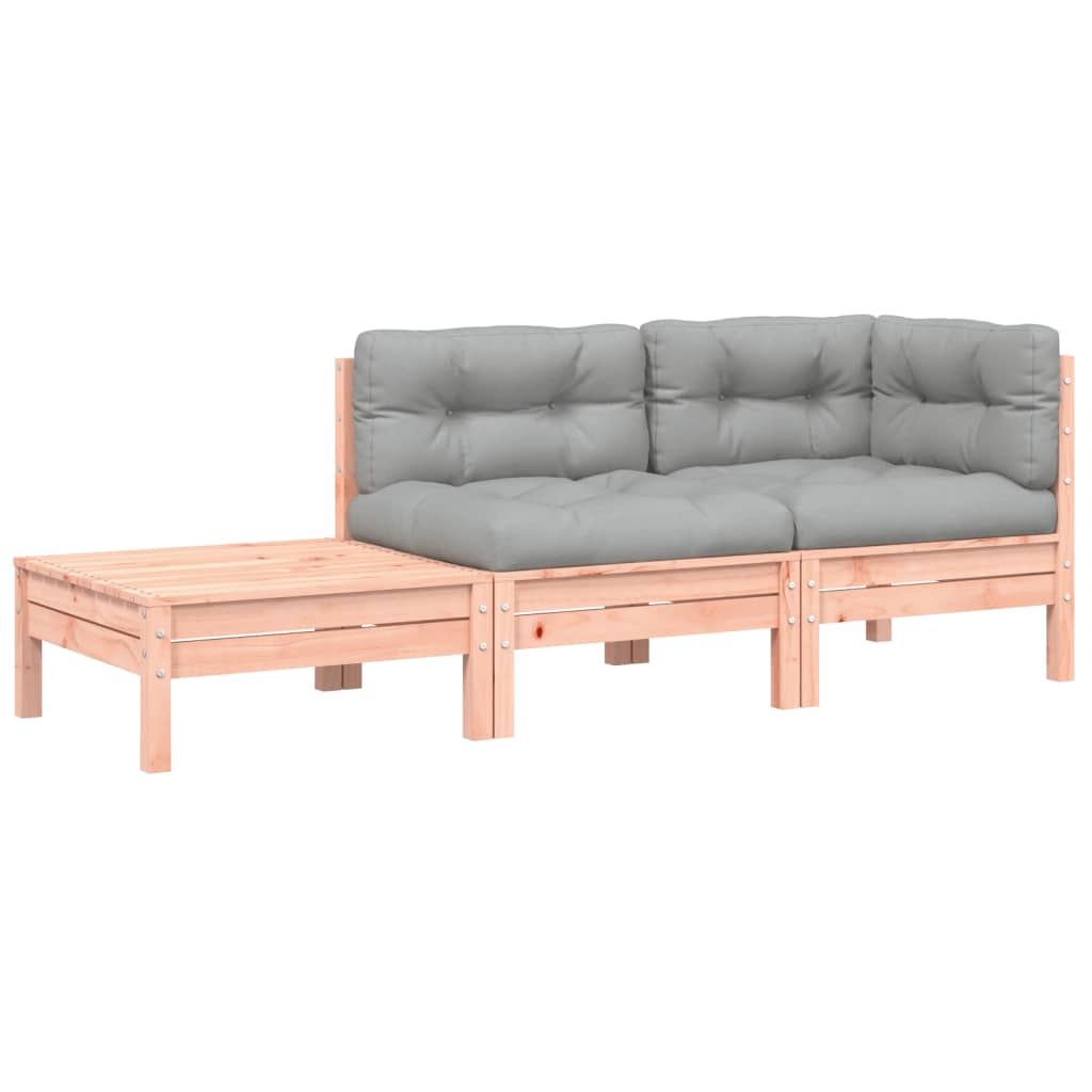 Divano da Giardino Cuscini e Poggiapiedi Legno Massello Douglas