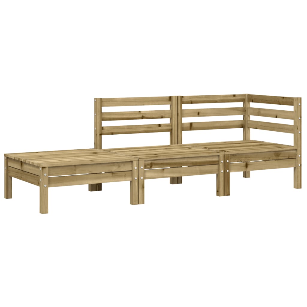 Divano Giardino con Cuscini e Poggiapiedi Legno Pino Impregnato