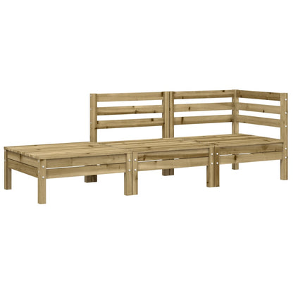 Divano Giardino con Cuscini e Poggiapiedi Legno Pino Impregnato