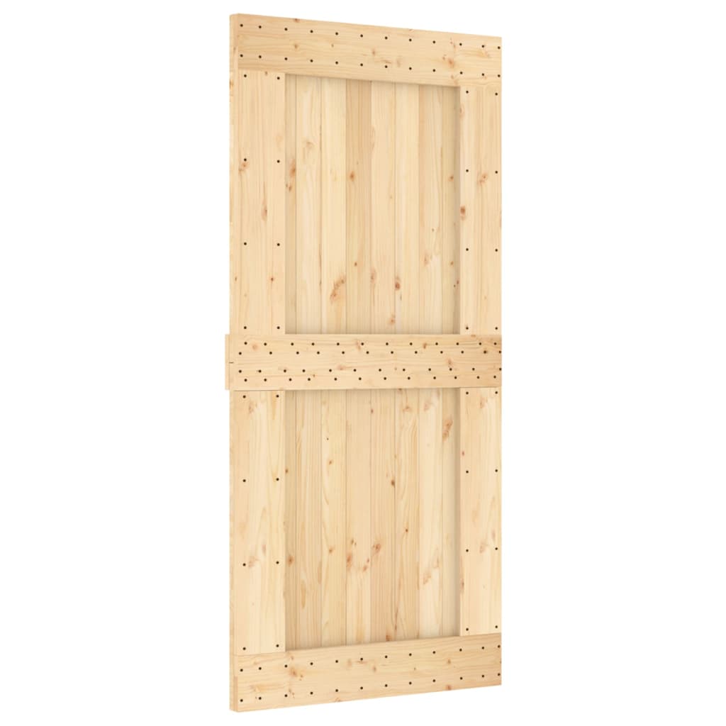 Porta Scorrevole con Set Hardware 95x210 cm Legno Massello Pino