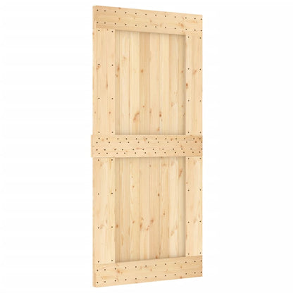 Porta Scorrevole con Set Hardware 95x210 cm Legno Massello Pino
