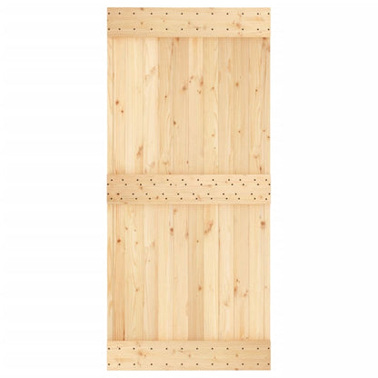 Porta Scorrevole con Set Hardware 95x210 cm Legno Massello Pino