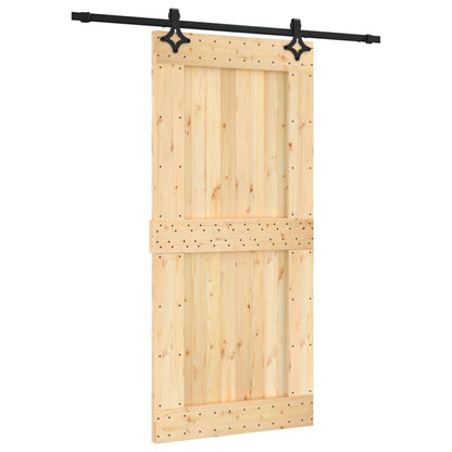 Porta Scorrevole con Set Hardware 95x210 cm Legno Massello Pino