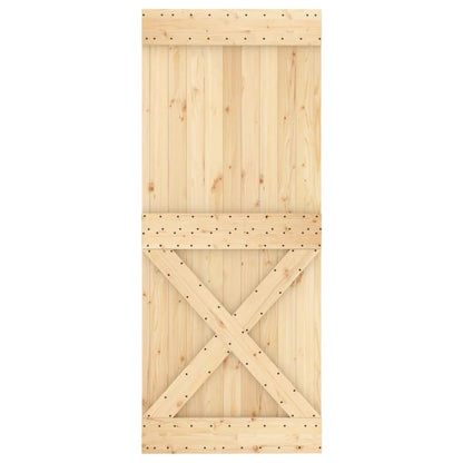 Porta Scorrevole con Set Hardware 100x210cm Legno Massello Pino