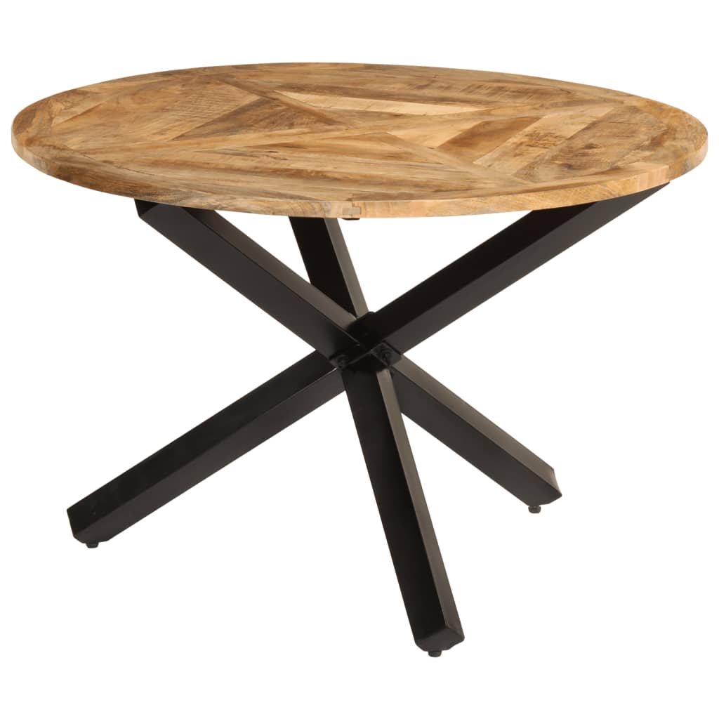 Tavolo da Pranzo Ã˜110x75 cm in Legno Grezzo Massello di Mango
