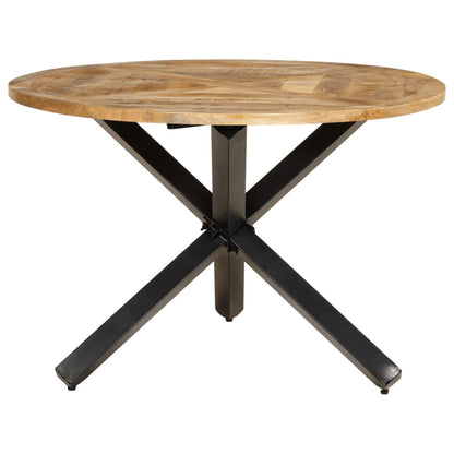 Tavolo da Pranzo Ã˜110x75 cm in Legno Grezzo Massello di Mango