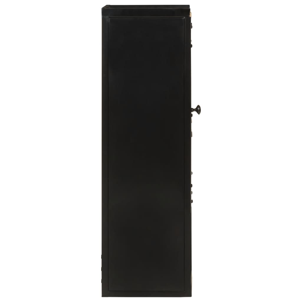 Mobile da Bagno 40x27x90 cm in Ferro e Legno Massello di Mango