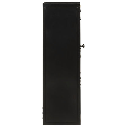 Mobile da Bagno 40x27x90 cm in Ferro e Legno Massello di Mango