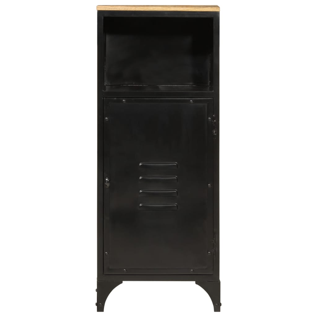 Mobile da Bagno 40x27x90 cm in Ferro e Legno Massello di Mango