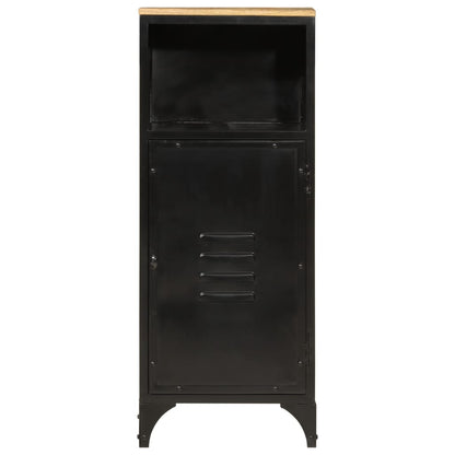 Mobile da Bagno 40x27x90 cm in Ferro e Legno Massello di Mango