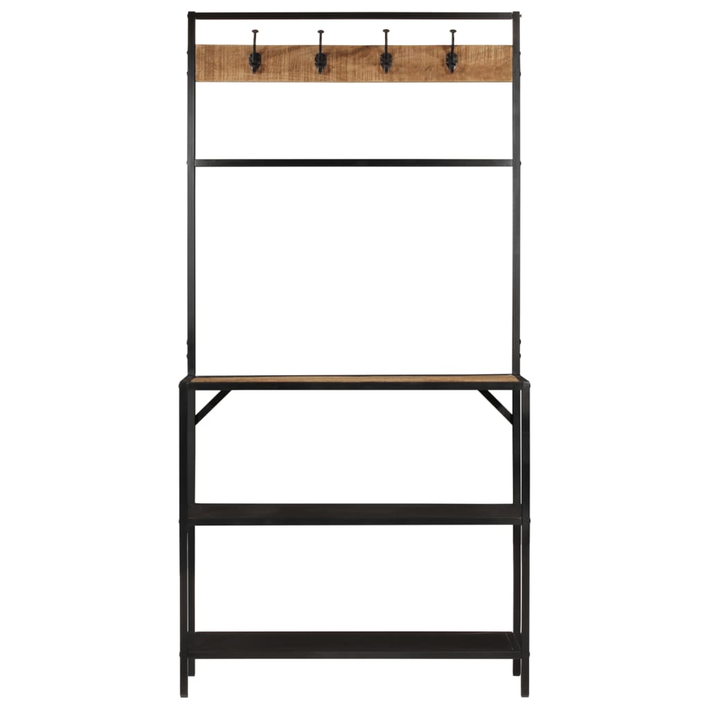 Appendiabiti 90x35x180 cm in Legno Massello di Mango e Ferro