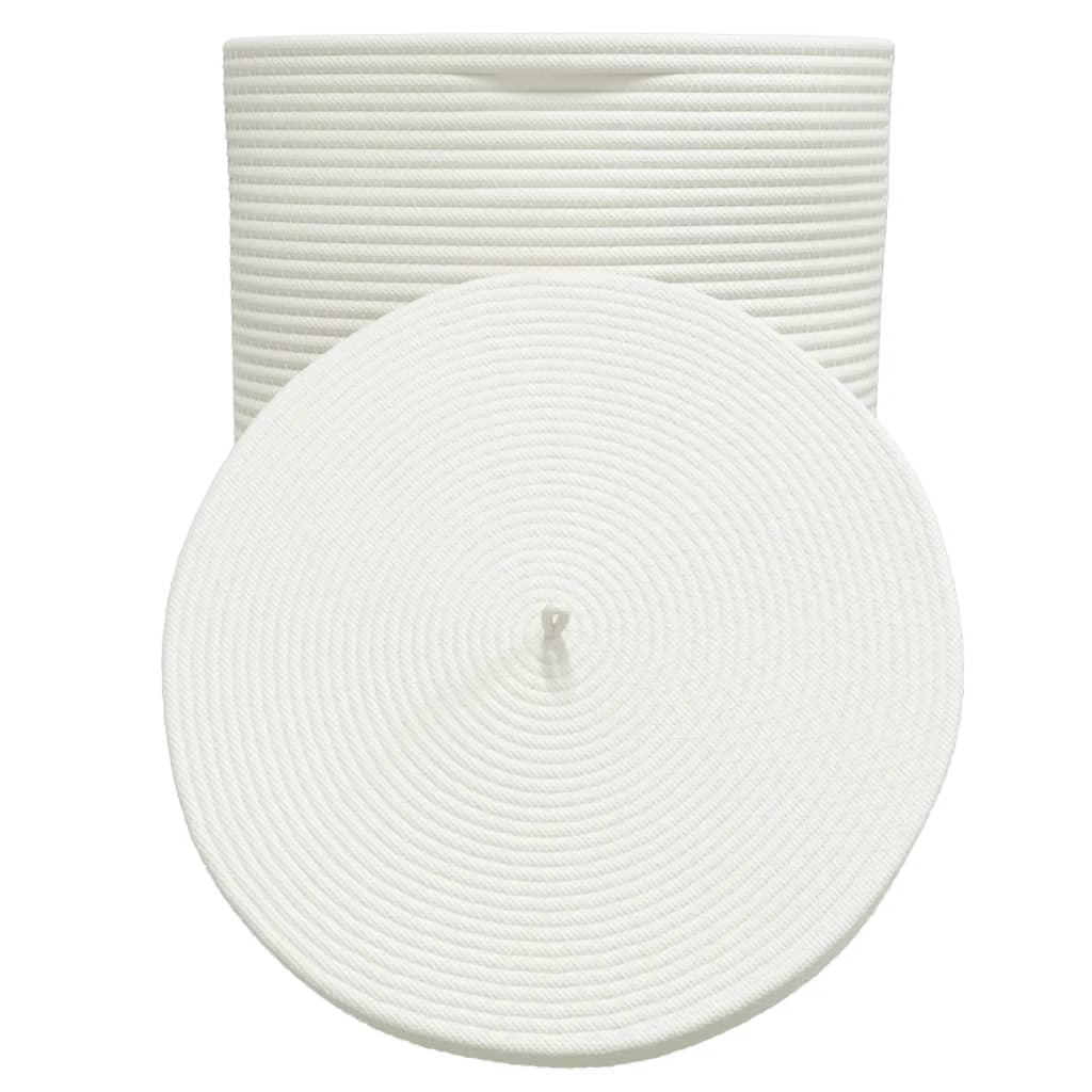 Cestino Portaoggetti Coperchio Marrone e Bianco Ã˜37x50cm Cotone