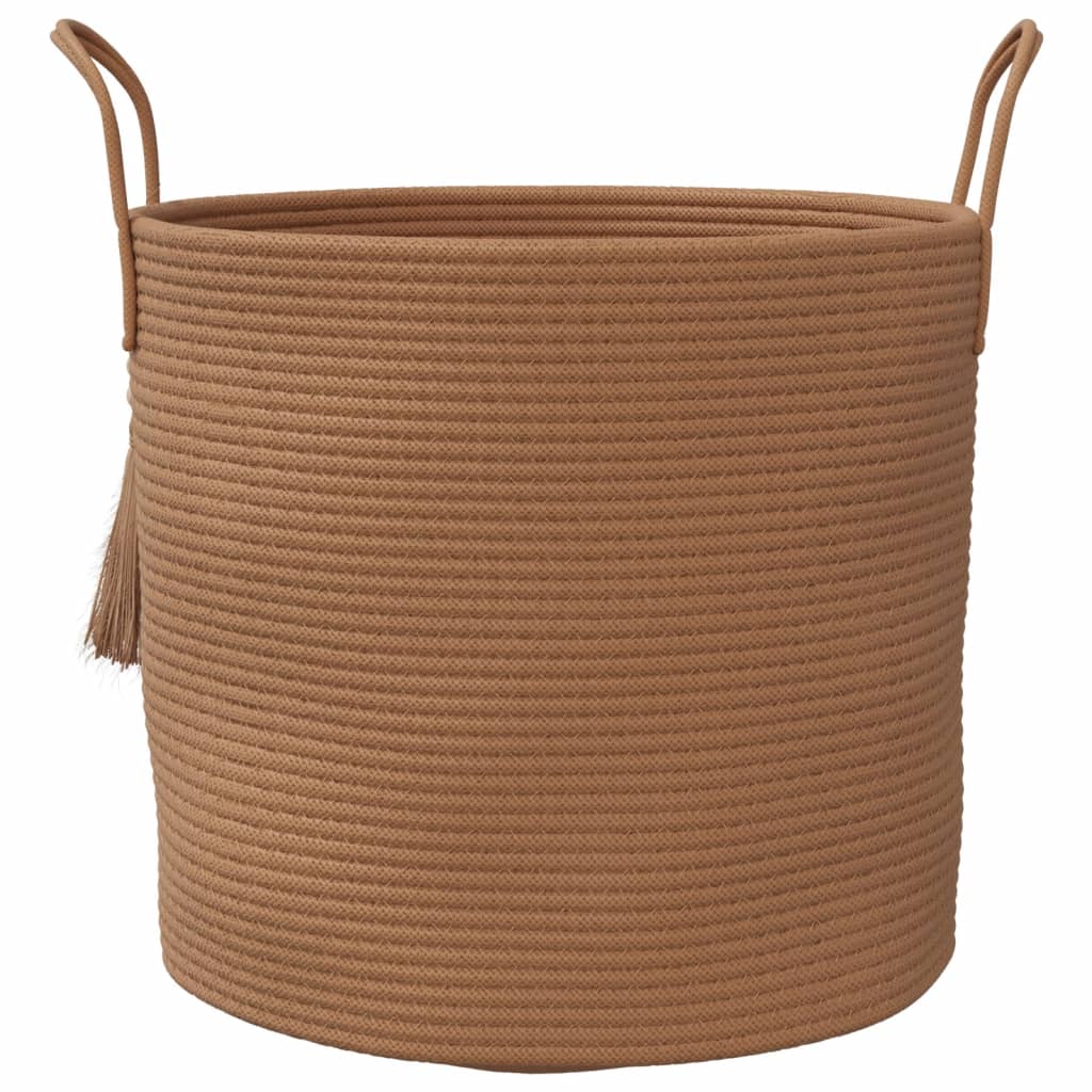 Cestino Portaoggetti Marrone Ã˜40x35 cm in Cotone