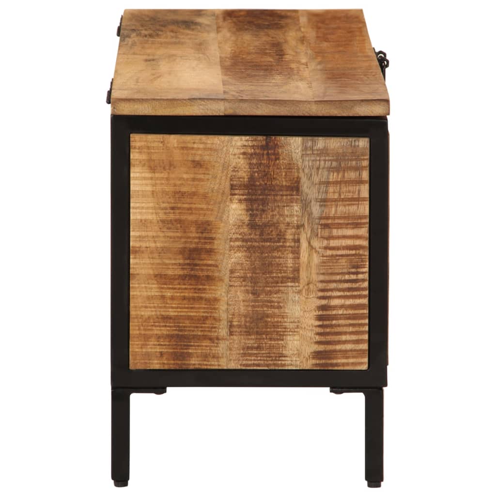 Scatola Portaoggetti 82x30x43 cm Legno Massello di Mango Grezzo