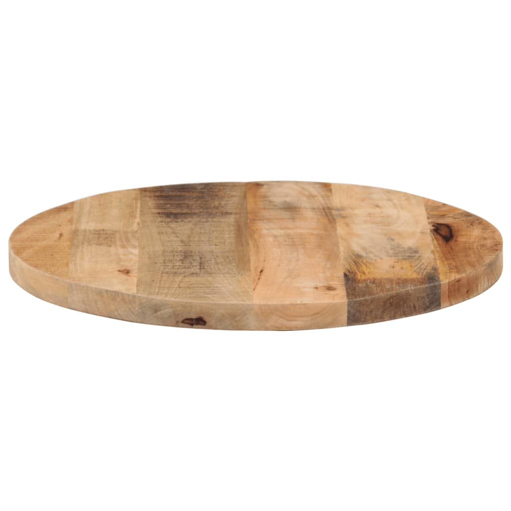 Piano per Tavolo Ã˜ 40x2,5cm Rotondo Legno Massello Grezzo Mango