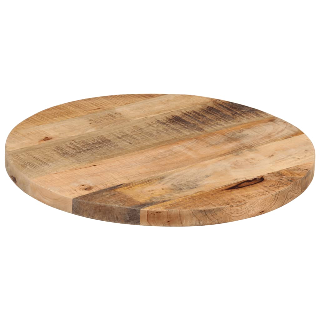 Piano per Tavolo Ã˜ 40x3,8cm Rotondo Legno Massello Grezzo Mango