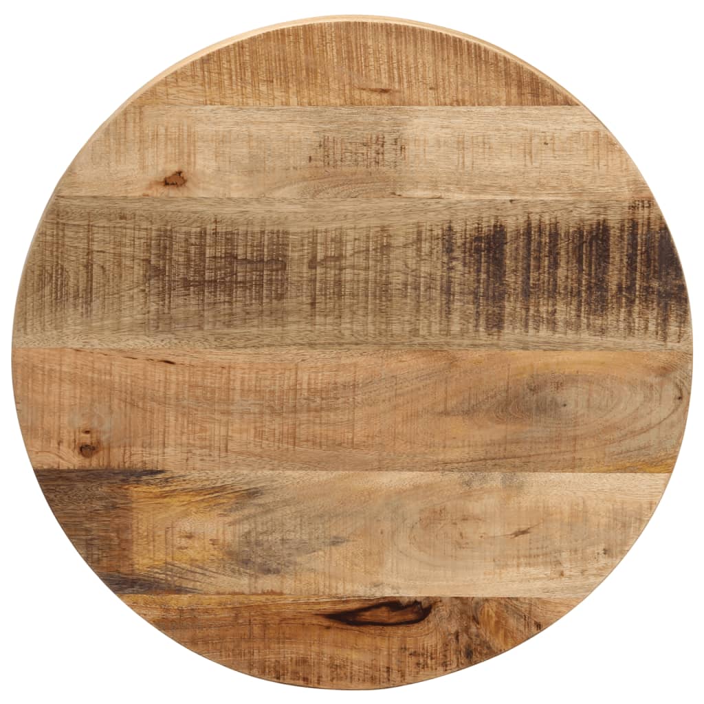 Piano per Tavolo Ã˜ 50x2,5cm Rotondo Legno Massello Grezzo Mango