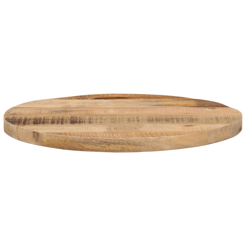Piano per Tavolo Ã˜ 50x2,5cm Rotondo Legno Massello Grezzo Mango
