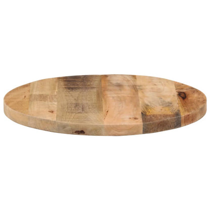 Piano per Tavolo Ã˜ 50x2,5cm Rotondo Legno Massello Grezzo Mango