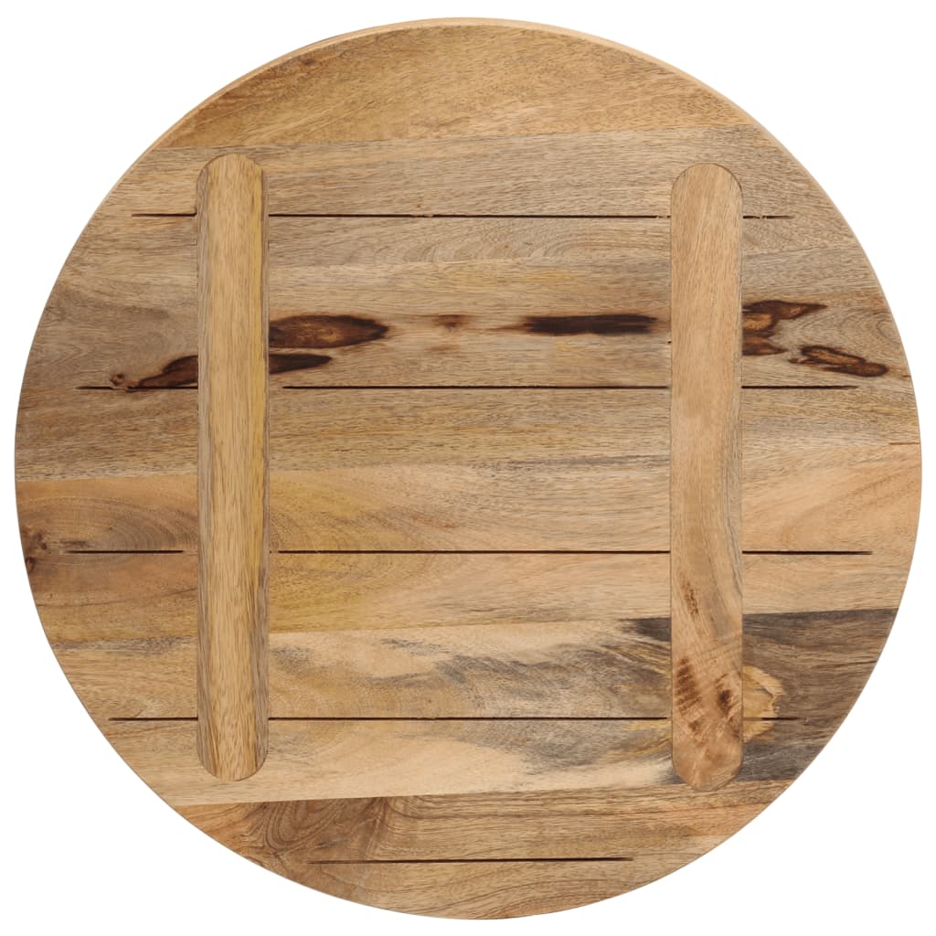 Piano per Tavolo Ã˜ 50x3,8cm Rotondo Legno Massello Grezzo Mango