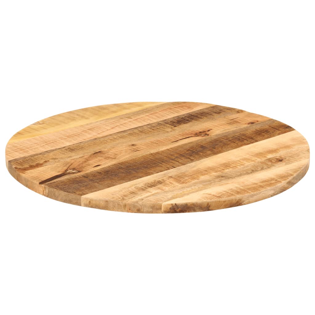 Piano per Tavolo Ã˜ 70x3,8cm Rotondo Legno Massello Grezzo Mango