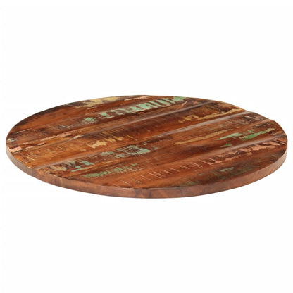 Piano per Tavolo Ã˜ 80x1,5 cm Rotondo Legno Massello di Recupero